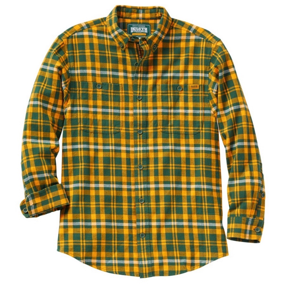 Duluth Trading Co Kids Plaid Button-Down Shirt - Green & Yellow